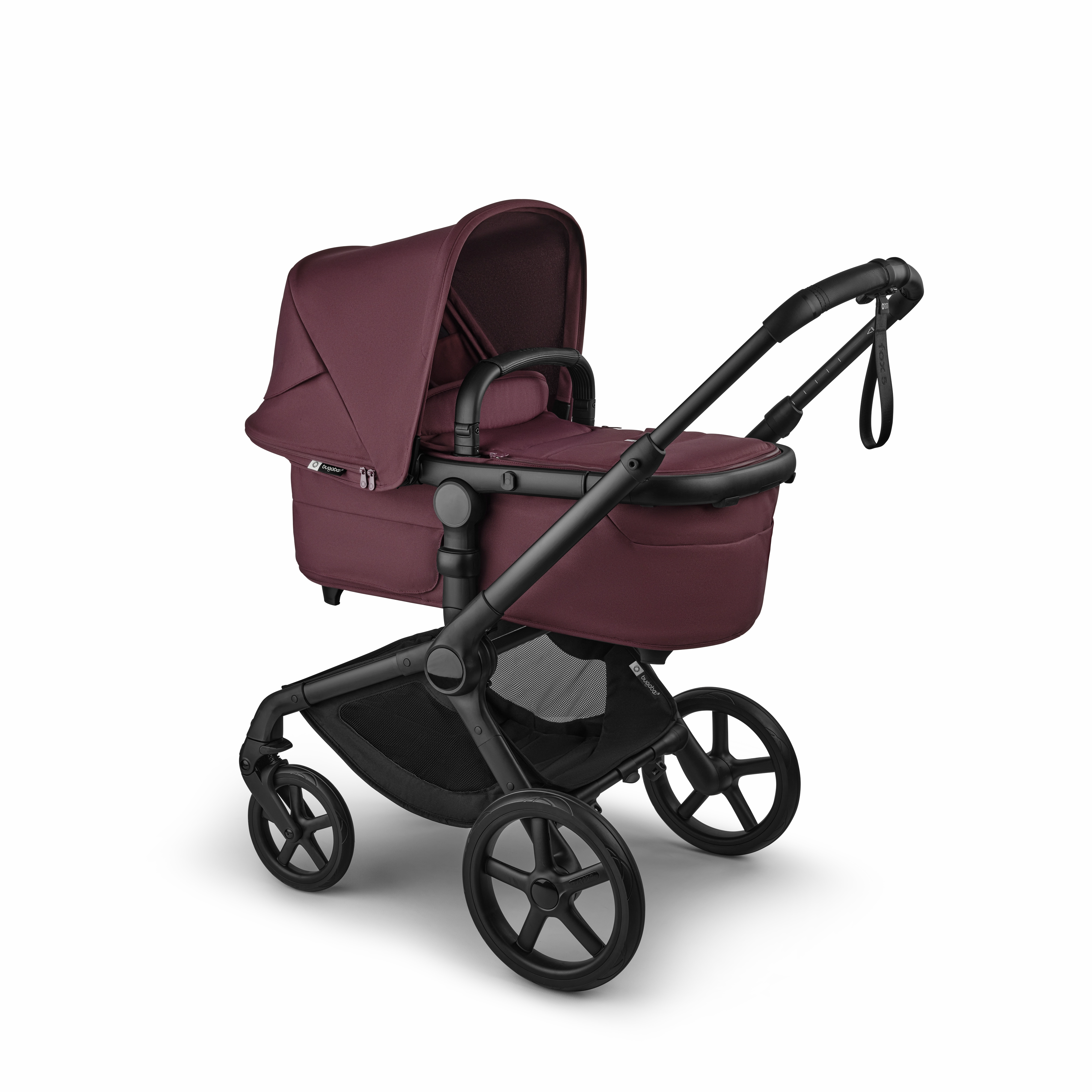 Bugaboo, Fox 5 Renew Travel System with Cybex Cloud T, Black/Dark Cherry