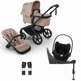 Bugaboo, Fox 5 Renew Travel System with Cybex Cloud T, Black/Desert Taupe