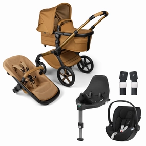Bugaboo, Fox 5 Travel System Cybex Cloud T, Noir, Amber Glow