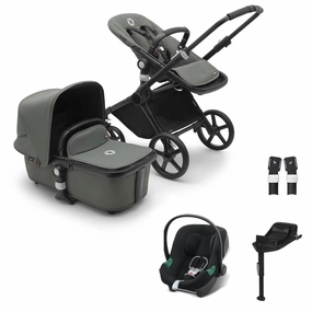 Bugaboo Fox Cub Aton B2 Travel System - Black/Forest Green
