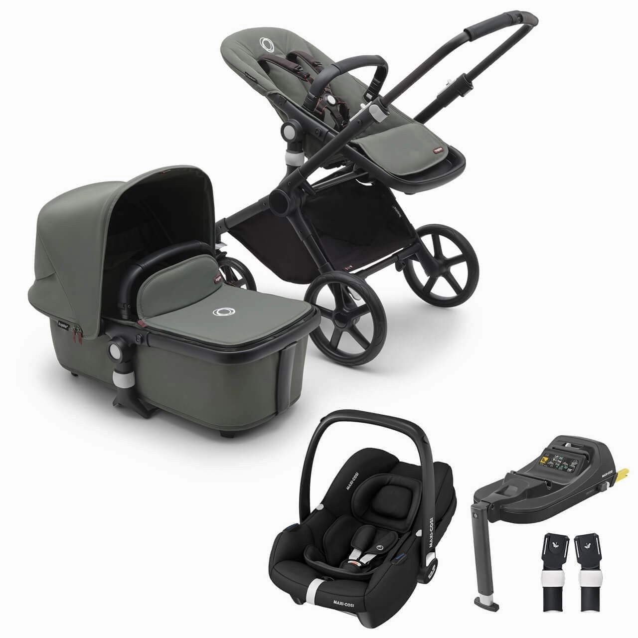 Bugaboo Fox Cub Cabriofix i-Size Travel System - Black/Forest Green