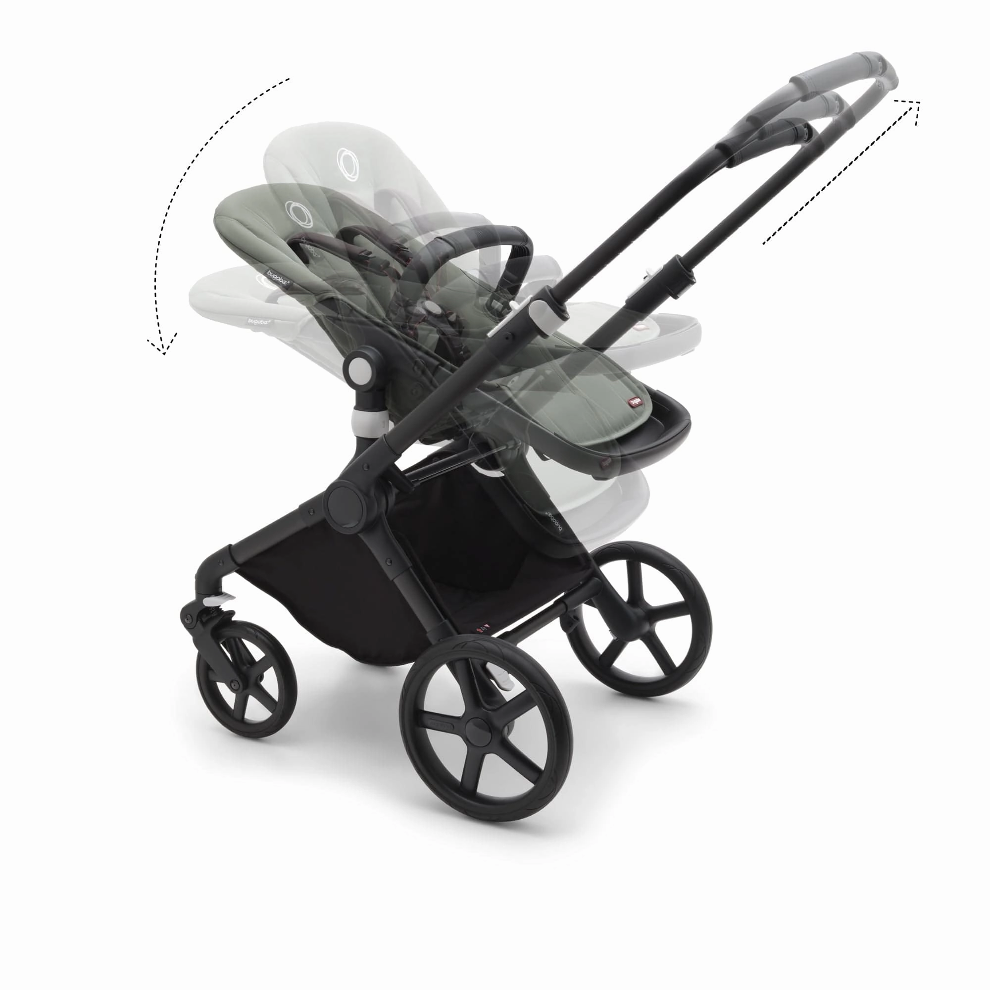 Bugaboo Fox Cub Cloud T Travel System - Black/Forest Green