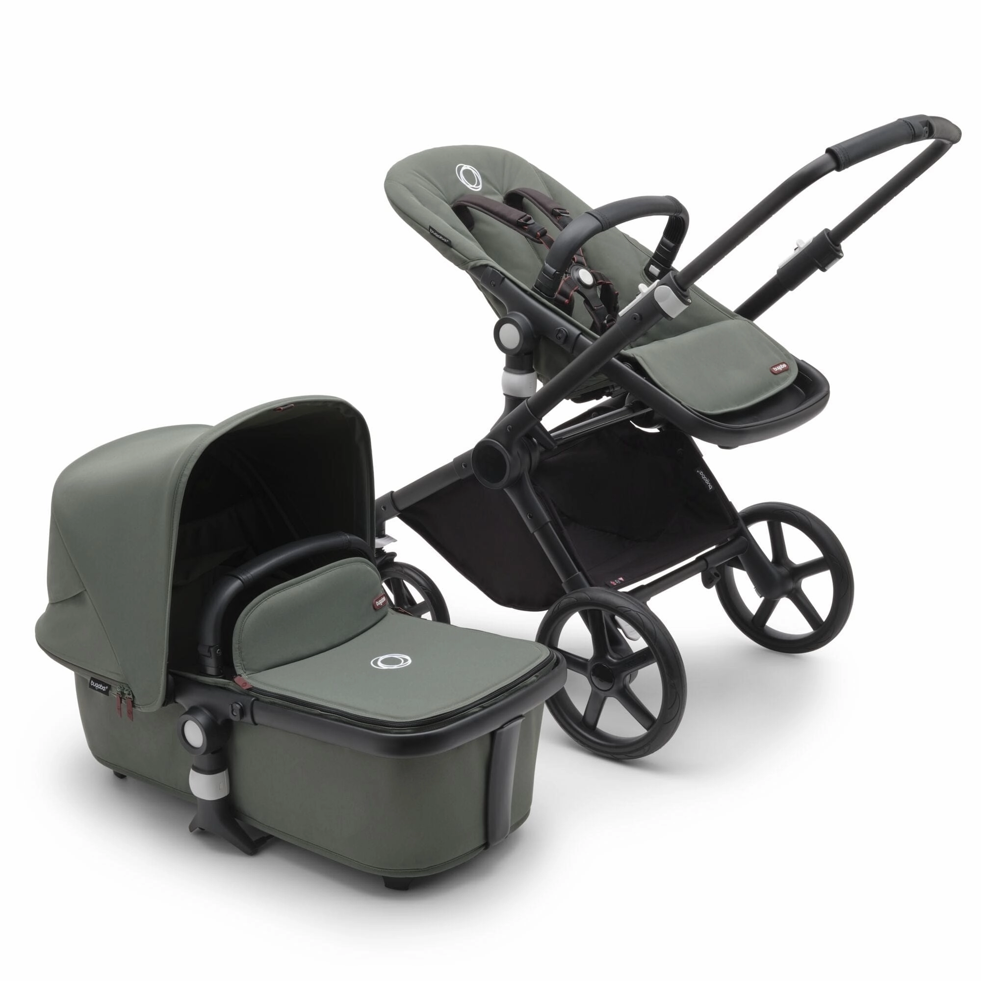 Bugaboo Fox Cub Cloud T Travel System - Black/Forest Green