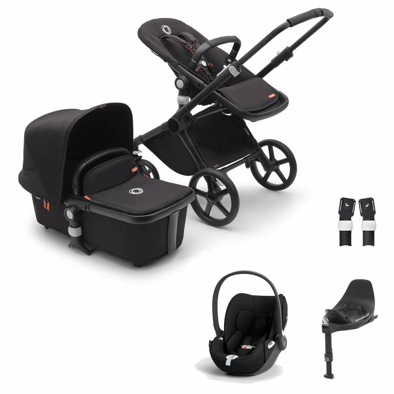 Bugaboo Fox Cub Cloud T Travel System - Black/Midnight Black
