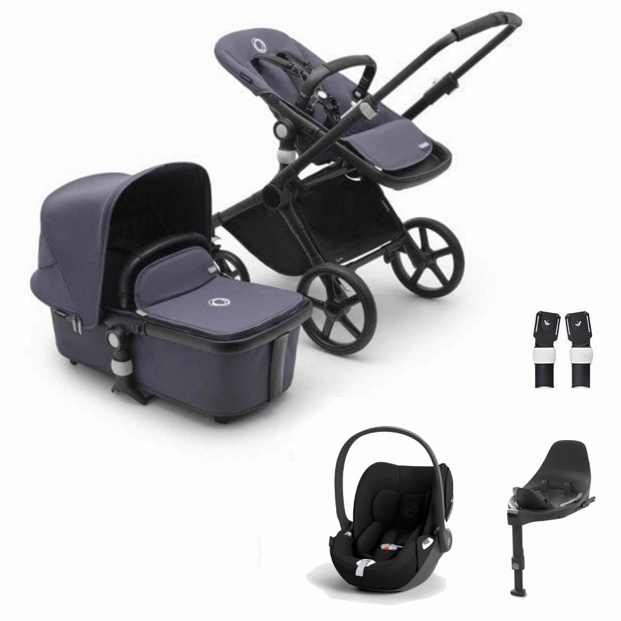 Bugaboo Fox Cub Cloud T Travel System - Black/Stormy Blue