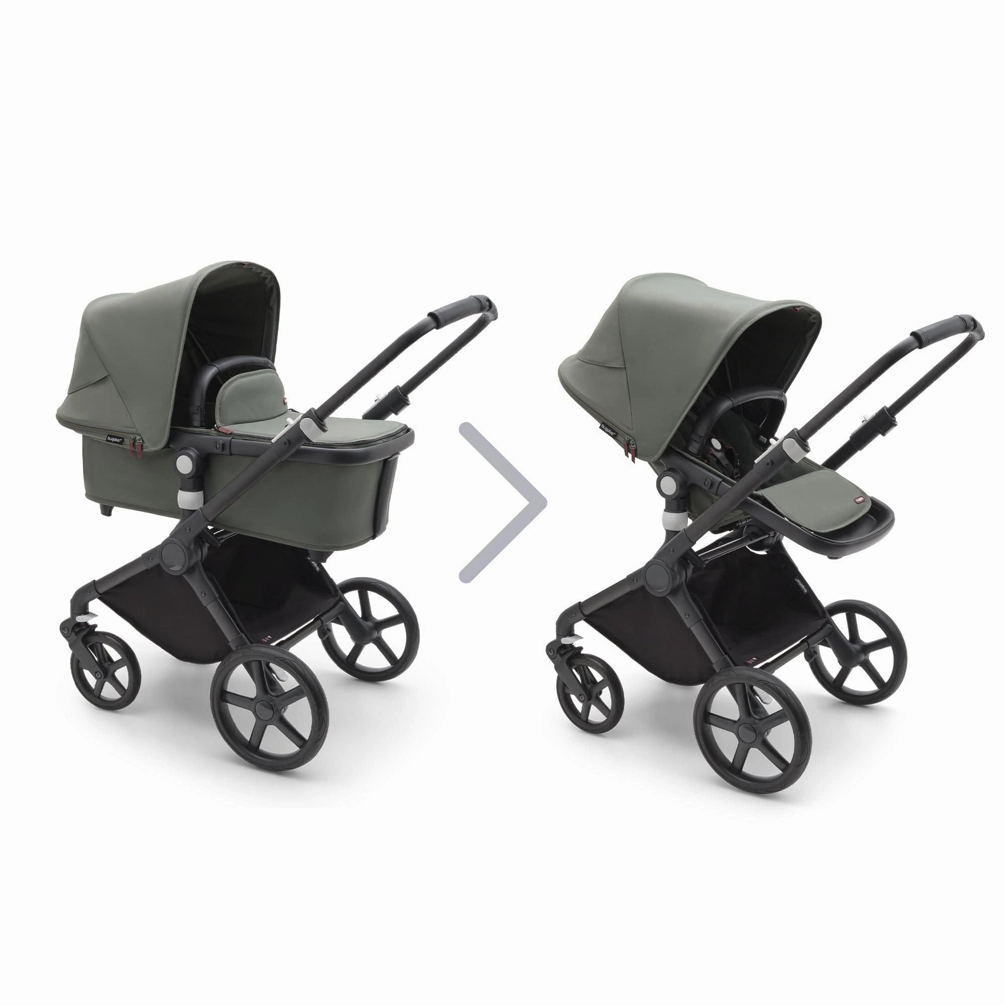 Bugaboo Fox Cub Essential Bundle - Black/Forest Green