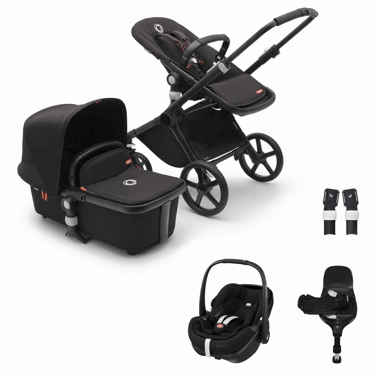 Bugaboo Fox Cub Pebble 360 PRO2 Travel System - Black/Midnight Black