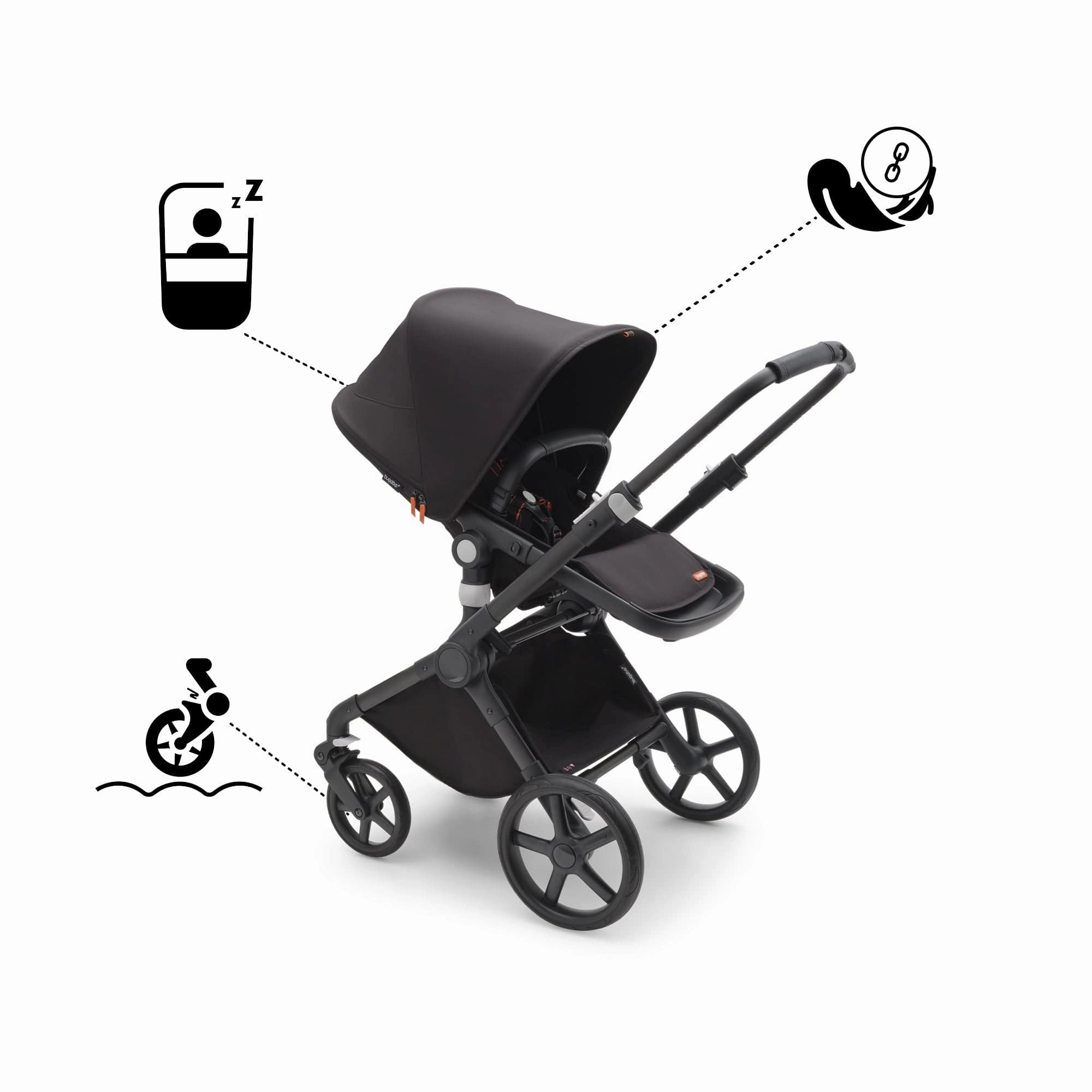 Bugaboo Fox Cub Pebble 360 PRO2 Travel System - Black/Midnight Black