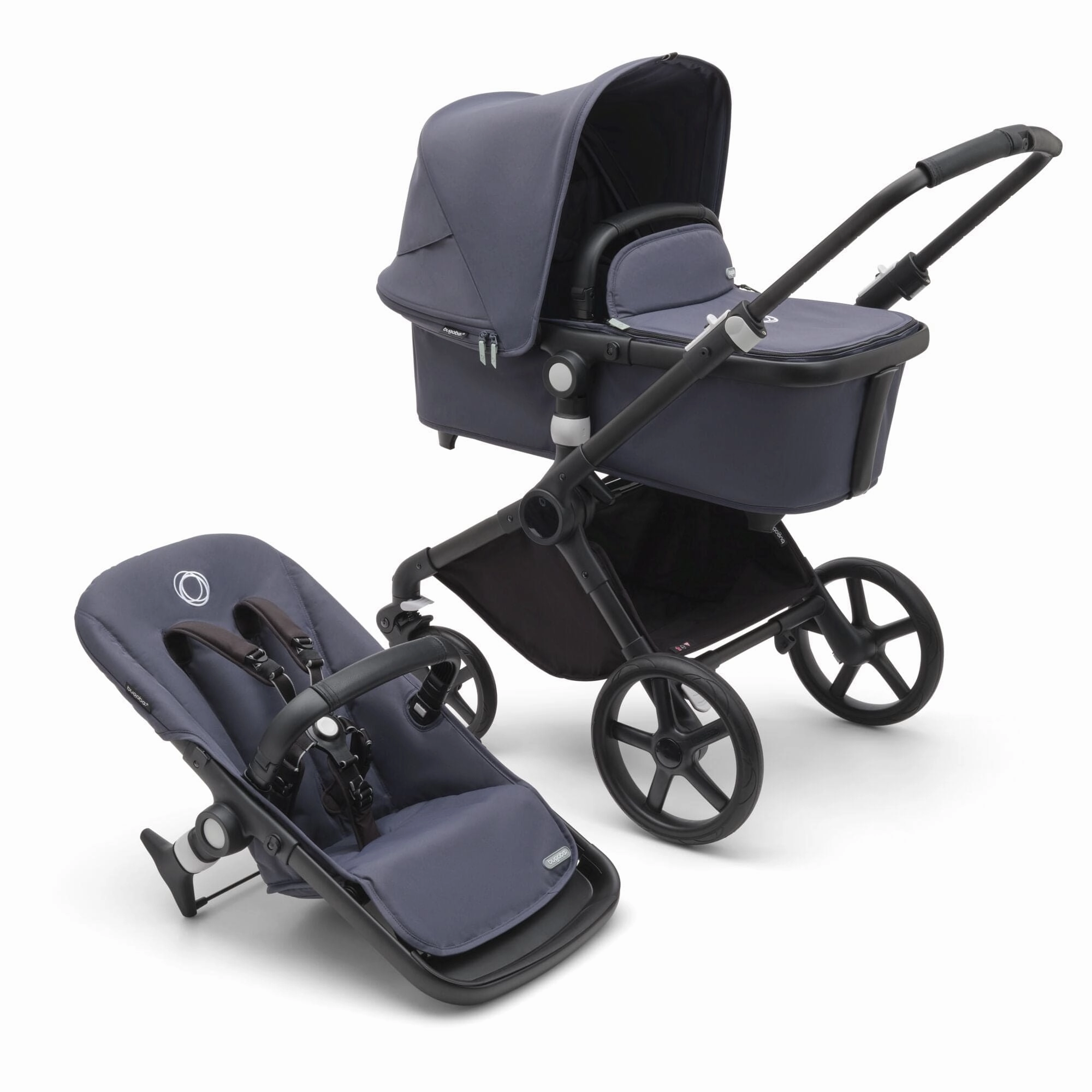 Bugaboo Fox Cub Pebble 360 PRO2 Travel System - Black/Stormy Blue