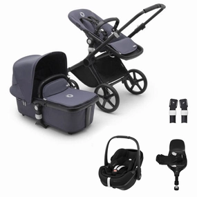 Bugaboo Fox Cub Pebble 360 PRO2 Travel System - Black/Stormy Blue