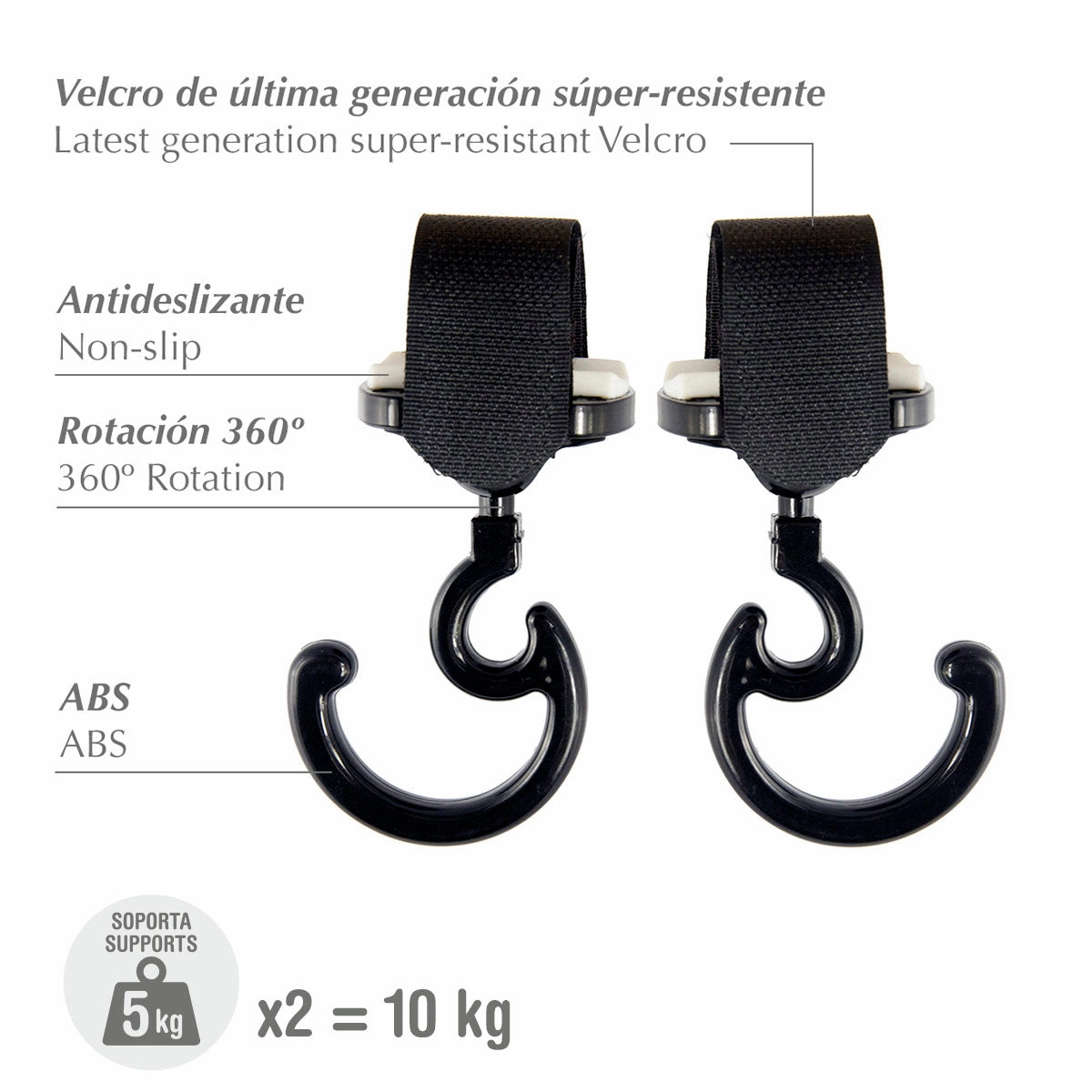 Cambrass Stroller Magic Hook Solid 1647 Black