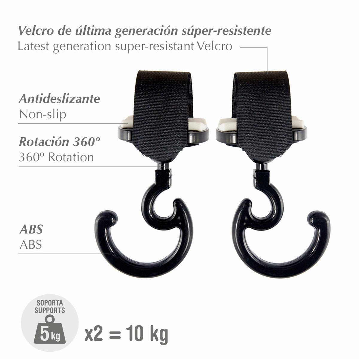 Cambrass Stroller Magic Hook Solid 1647 Black