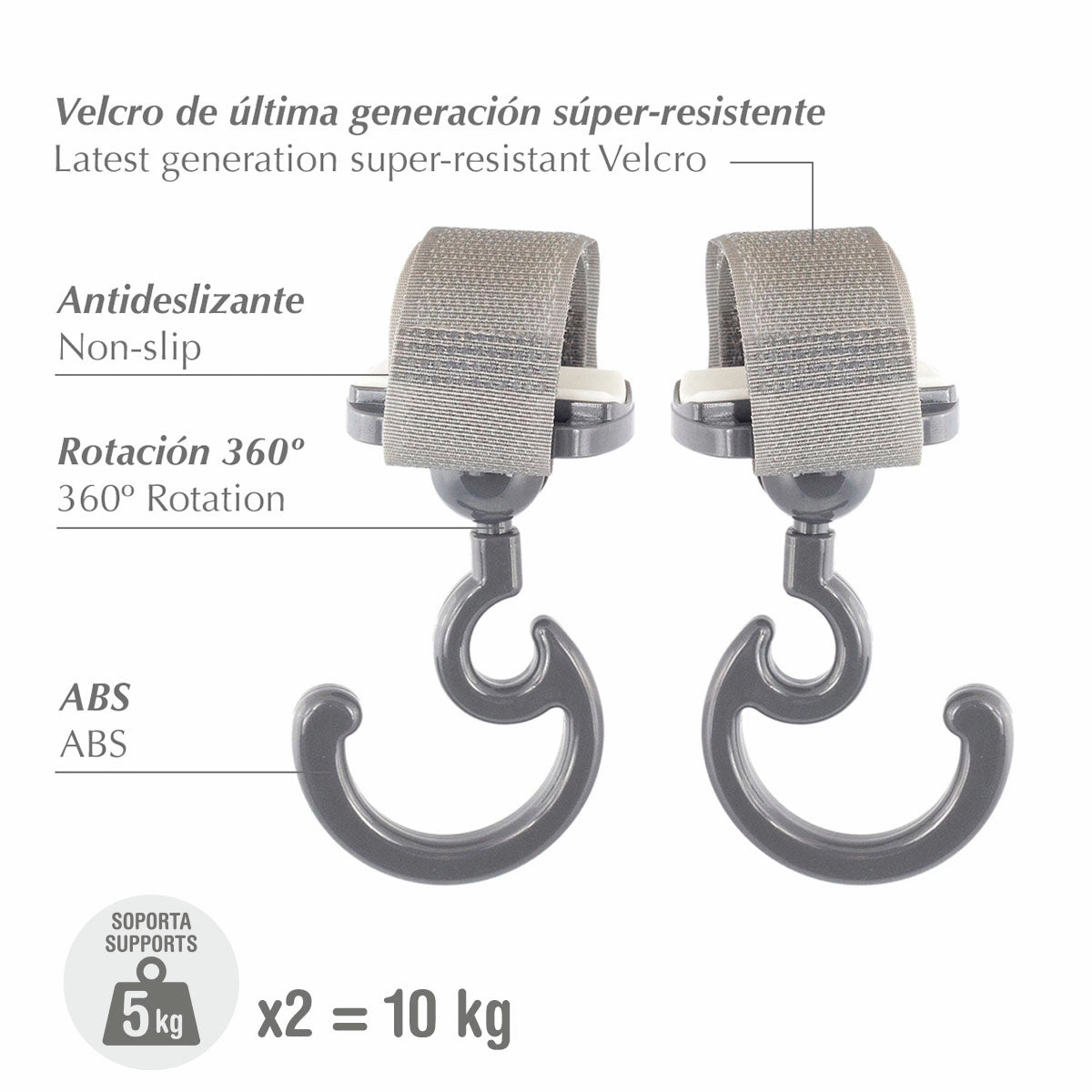 Cambrass Stroller Magic Hook Solid 1647 Grey