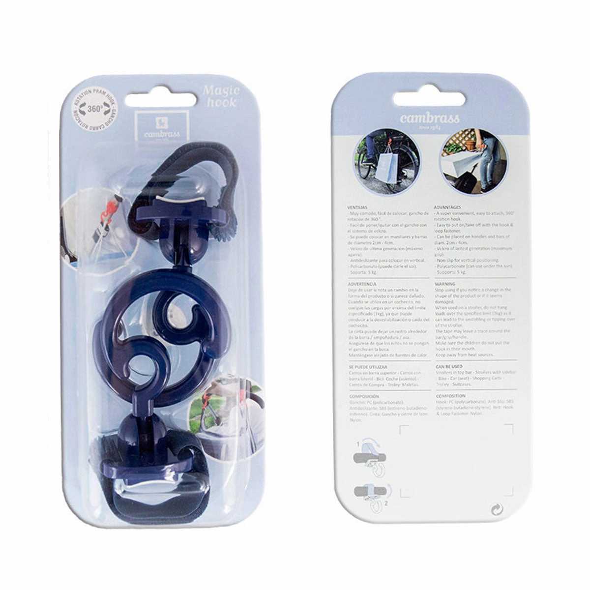Cambrass Stroller Magic Hook Solid 1647 Navy