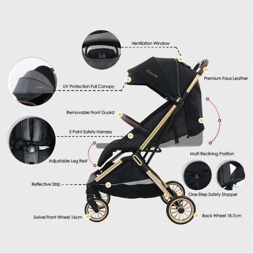 Capella X9 Air-Touch Stroller - Black