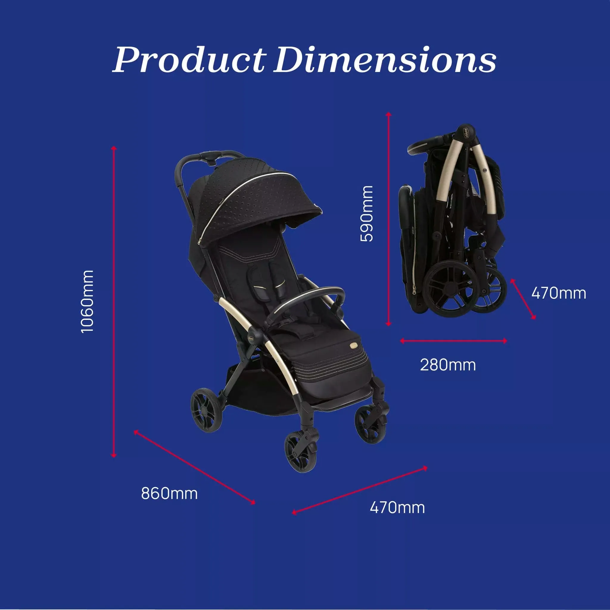 Chicco Goody Xplus Stroller - Black Re_Lux