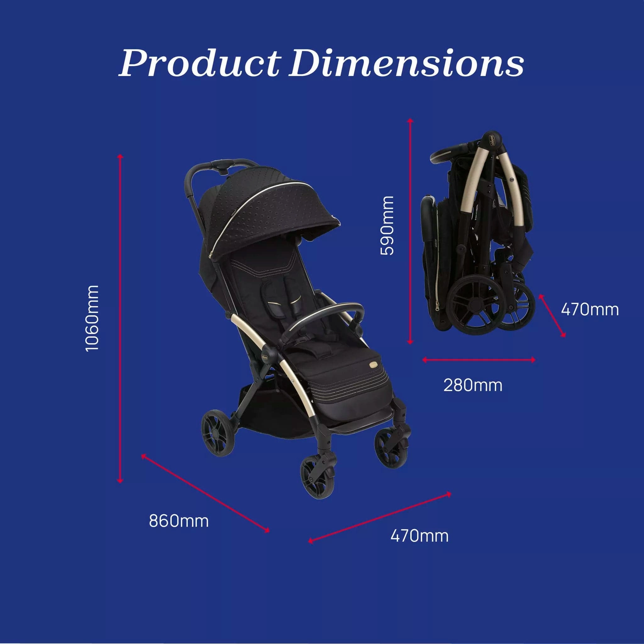 Chicco Goody Xplus Stroller - Black Re_Lux