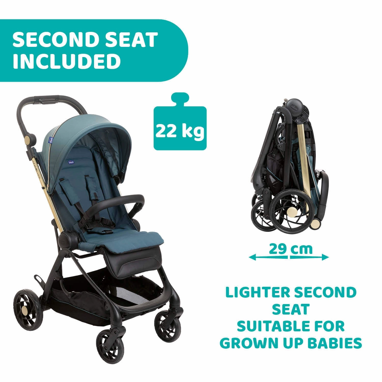 Chicco One4Ever Stroller - Green Gem