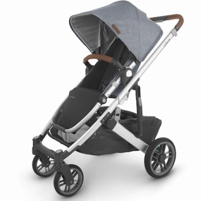 Cruz V2 Stroller - Gregory - Blue Meange | Silver Frame | Saddle Leather