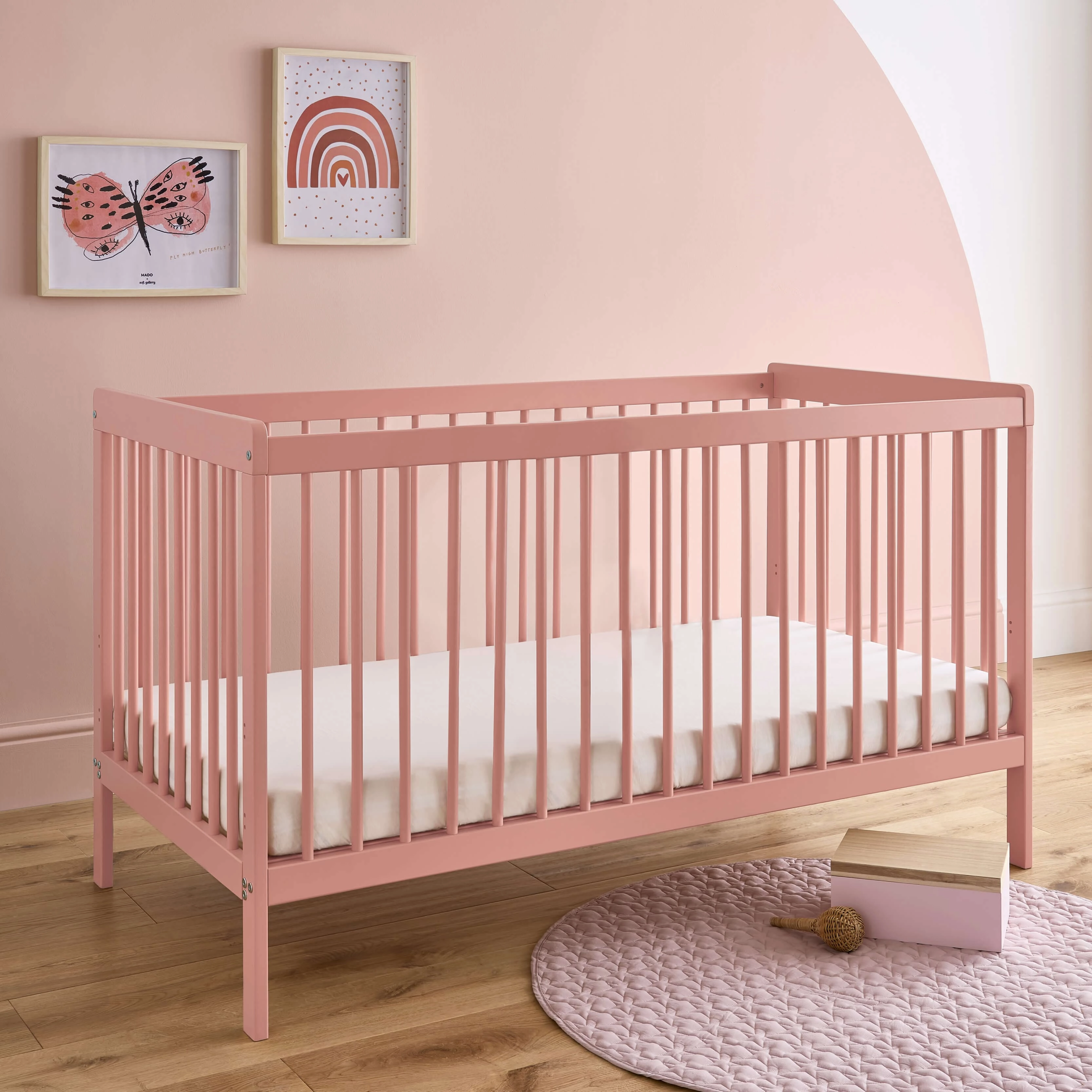 CuddleCo Nola Cot Bed - Soft Blush