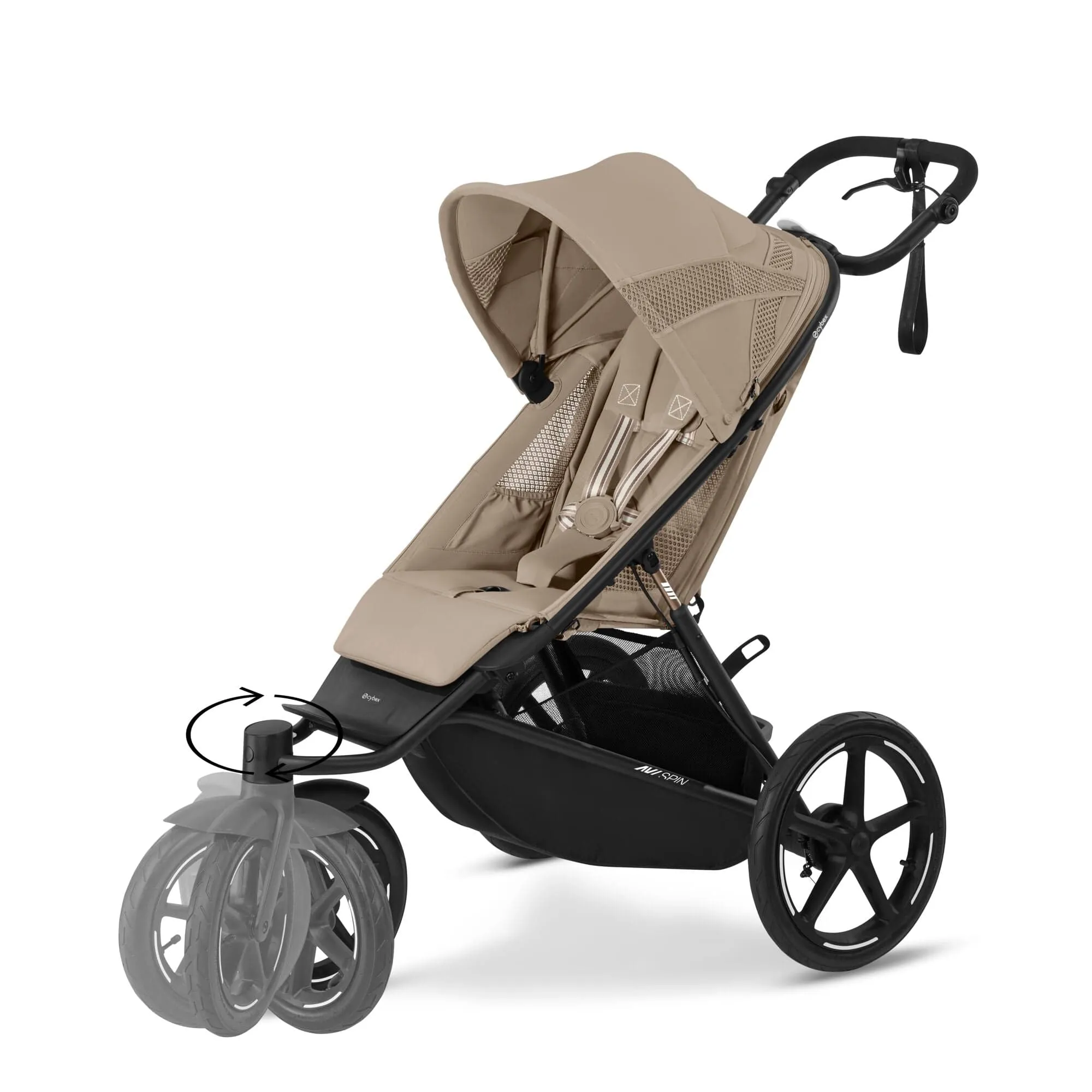Cybex AVI Spin, Aton B2 Travel System - Almond Beige
