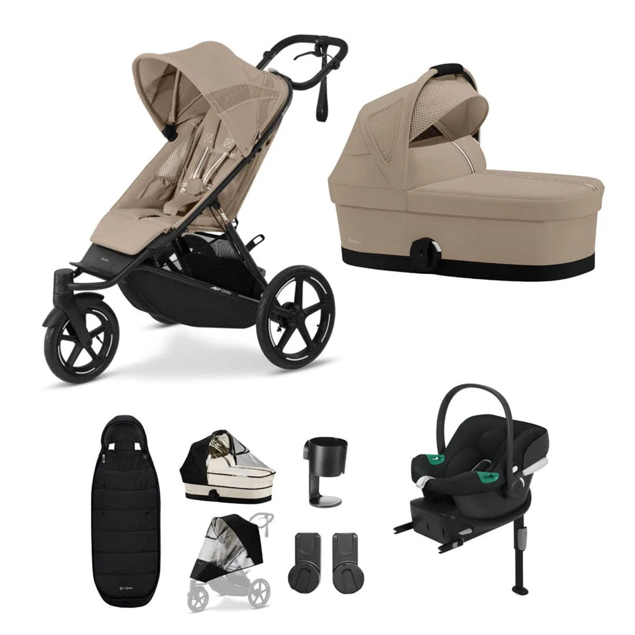 Cybex AVI Spin, Aton B2 Travel System - Almond Beige