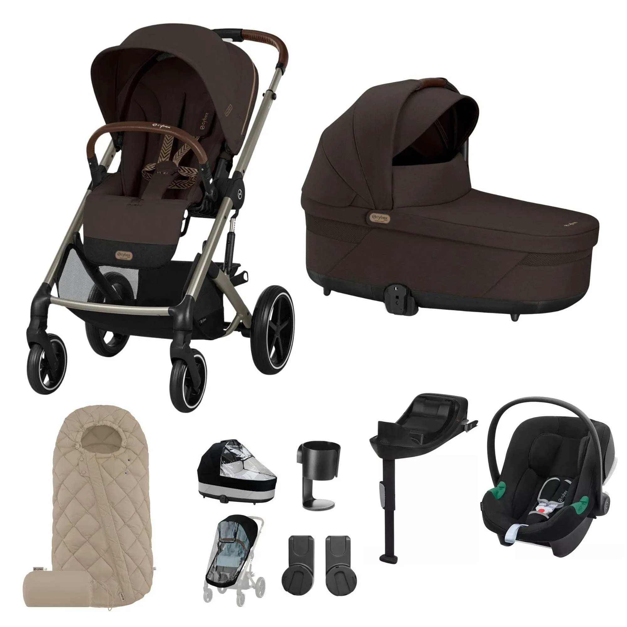Cybex Balios S Lux Comfort Bundle - Taupe/Chocolate Brown