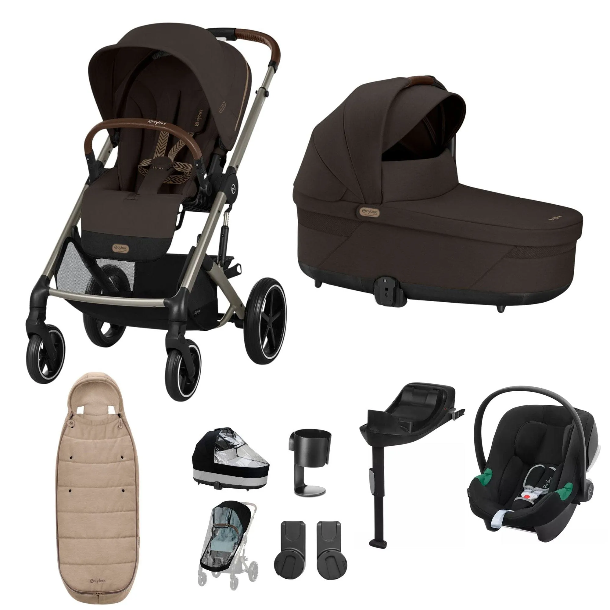 Cybex Balios S Lux Comfort Bundle - Taupe/Chocolate Brown