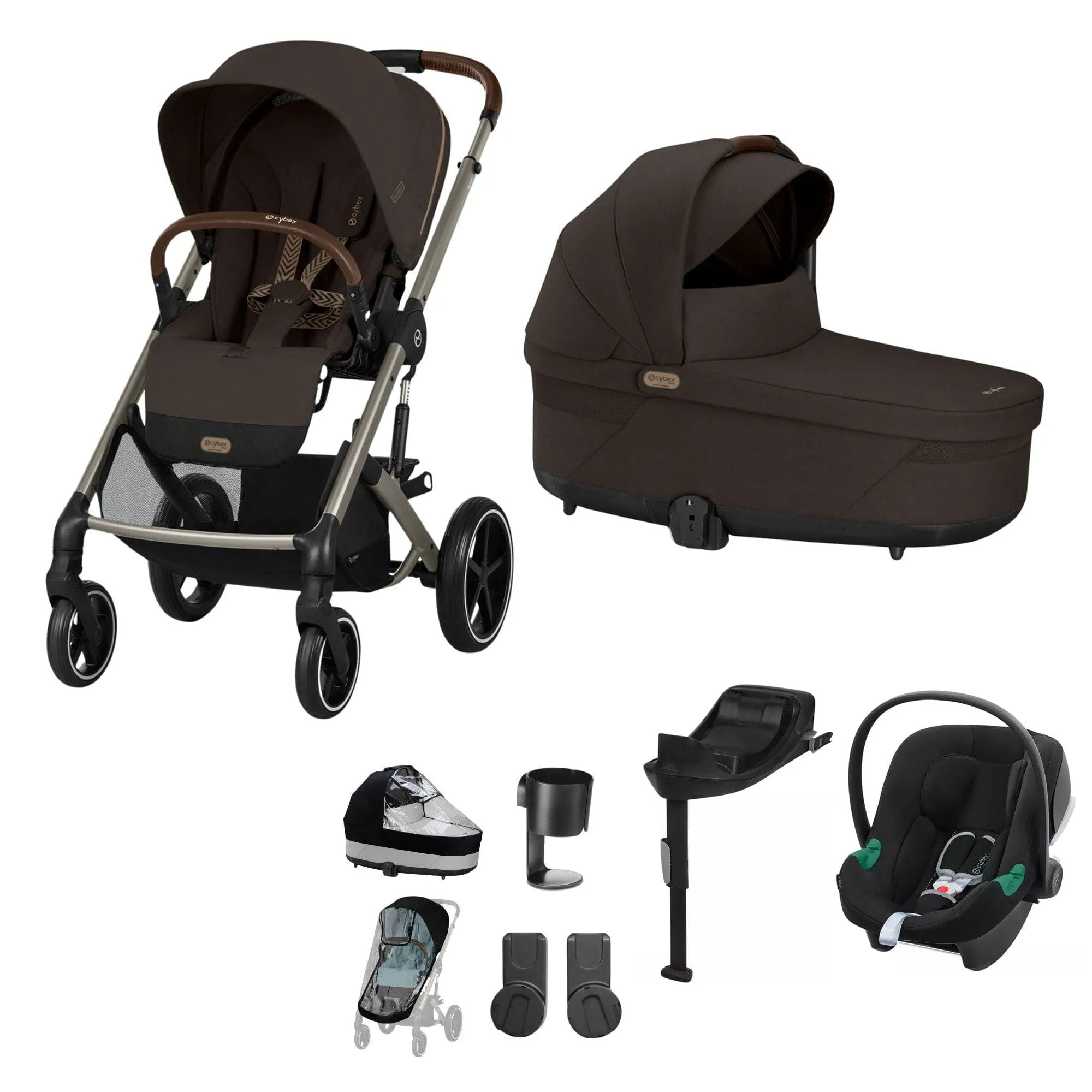 Cybex Balios S Lux Comfort Bundle - Taupe/Chocolate Brown