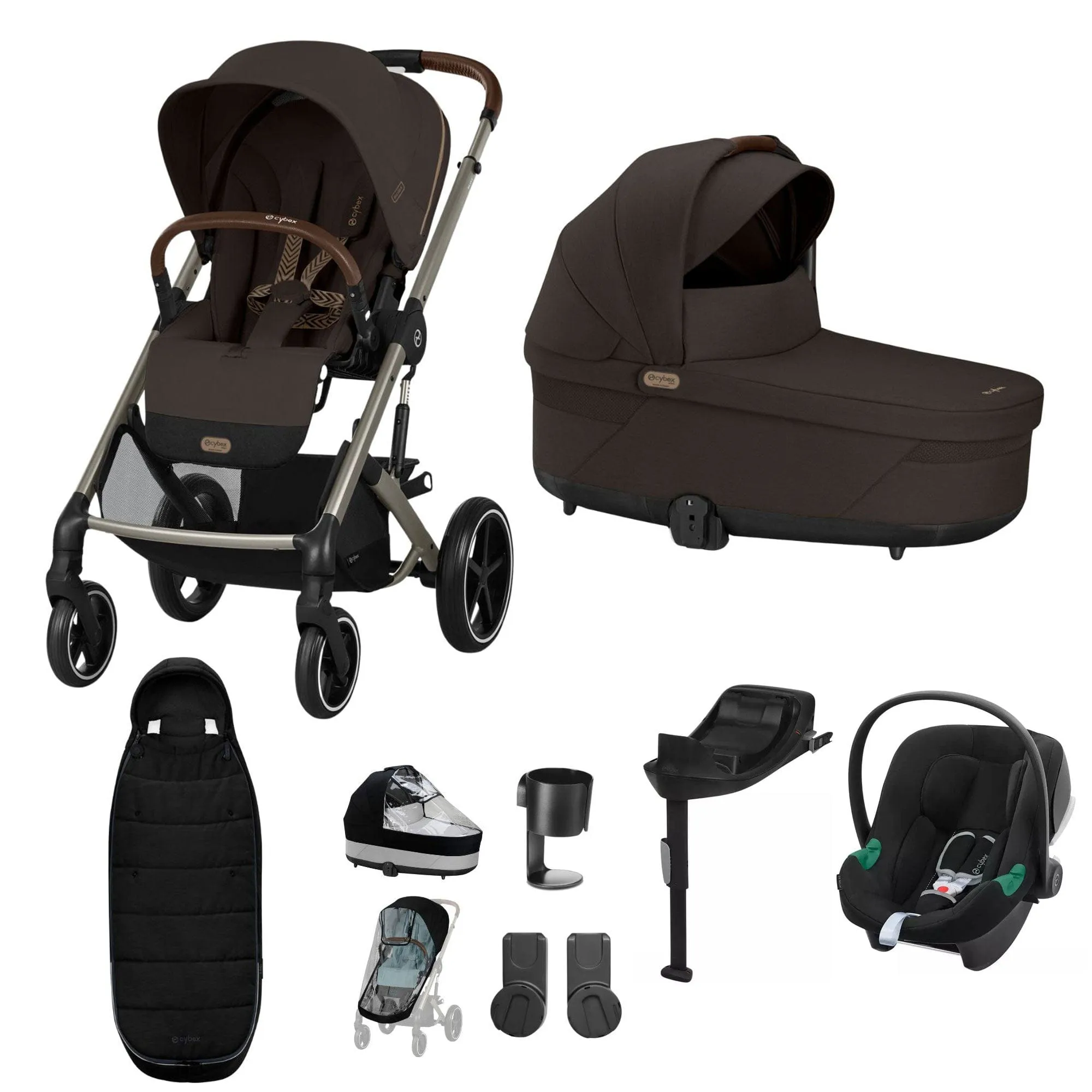 Cybex Balios S Lux Comfort Bundle - Taupe/Chocolate Brown