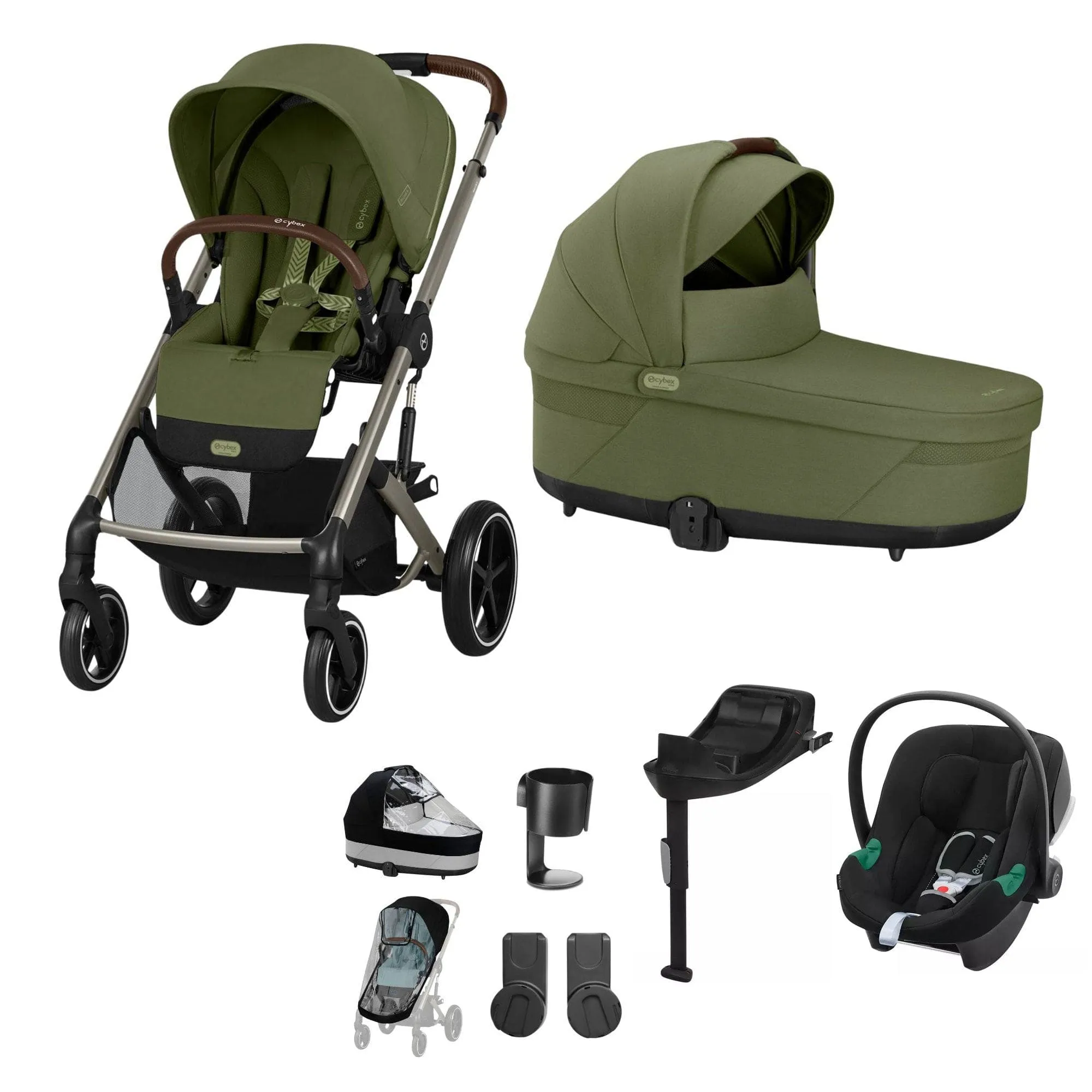 Cybex Balios S Lux Comfort Bundle - Taupe/Moss Green