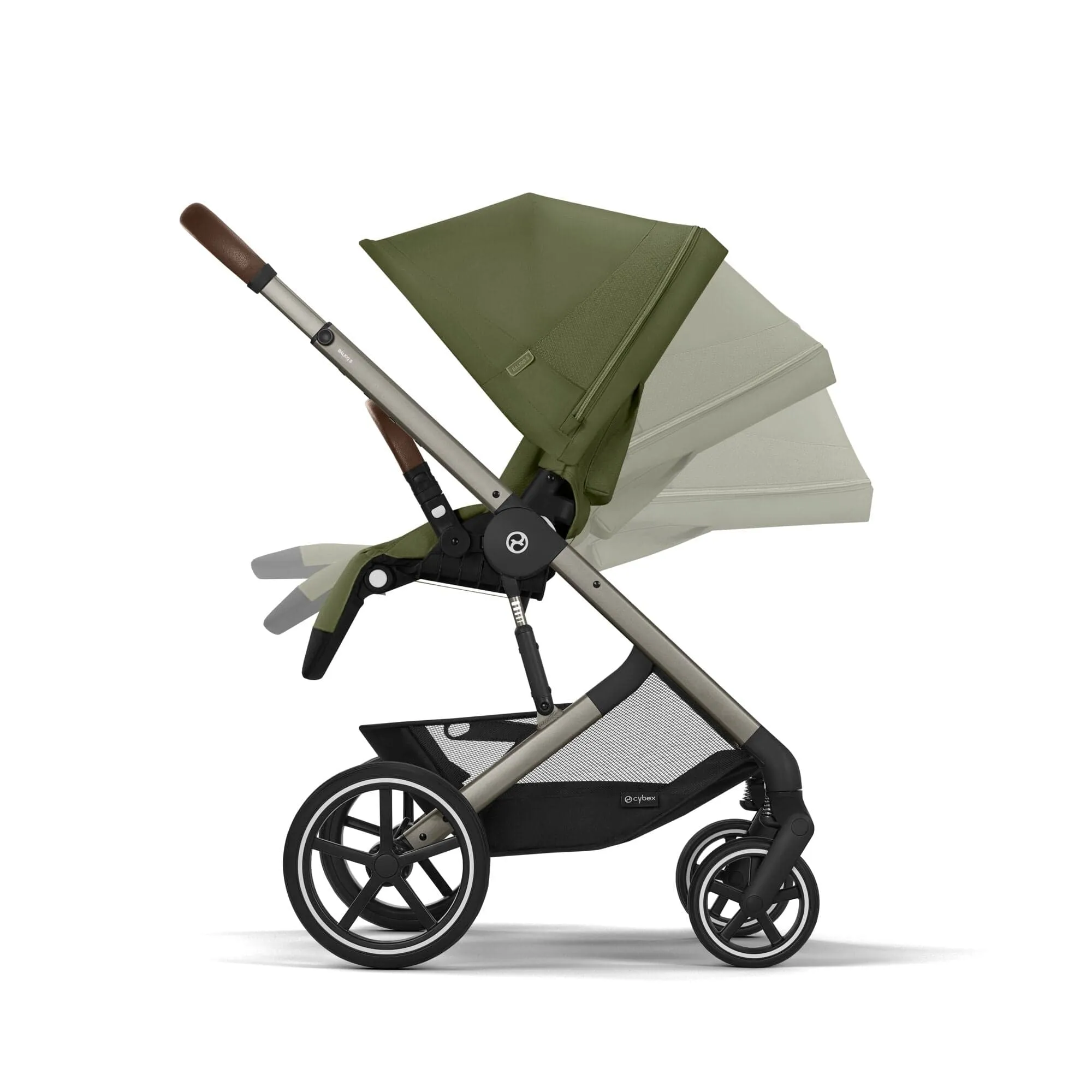 Cybex Balios S Lux Luxury Aton B2 Bundle - Taupe / Moss Green