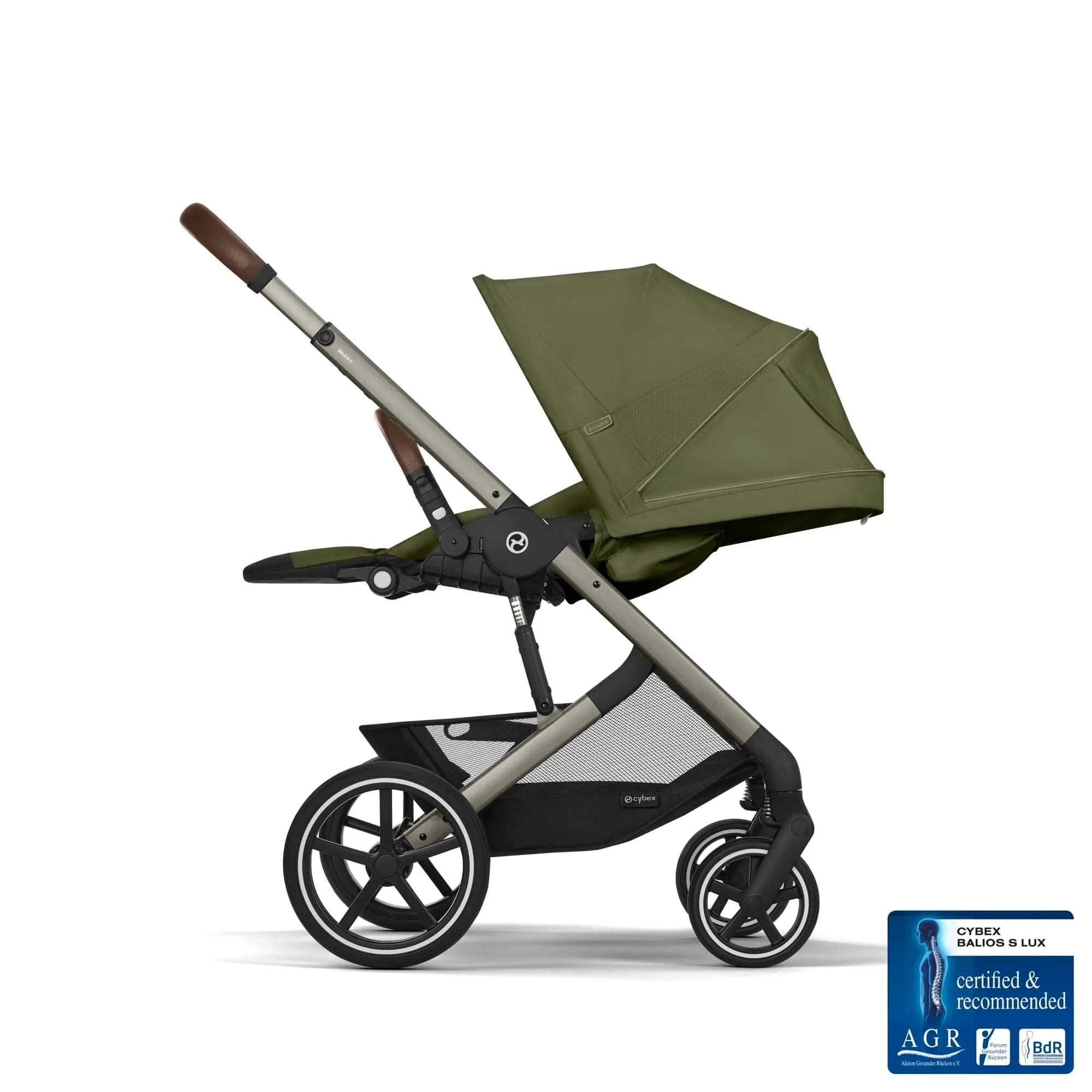 Cybex Balios S Lux Luxury Aton B2 Bundle - Taupe / Moss Green