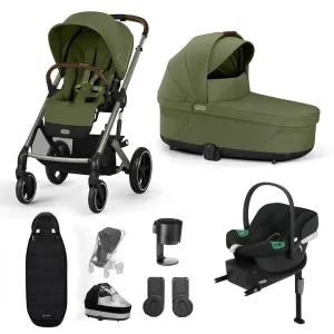 Cybex Balios S Lux Luxury Aton B2 Bundle - Taupe / Moss Green