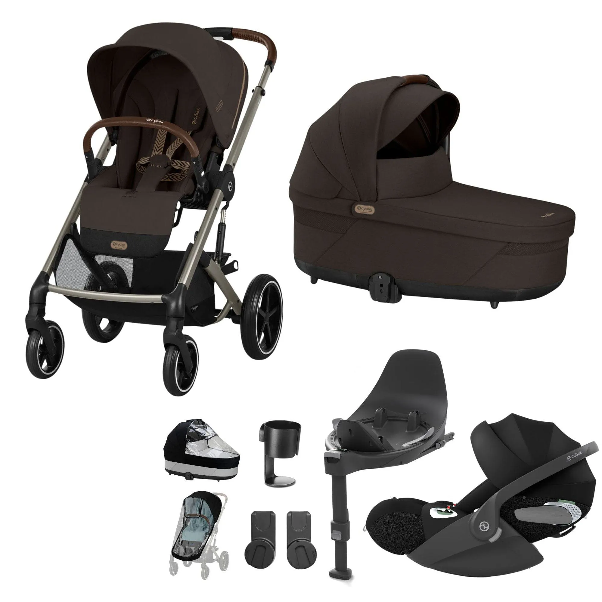 Cybex Balios S Lux Luxury Bundle - Taupe/Chocolate Brown