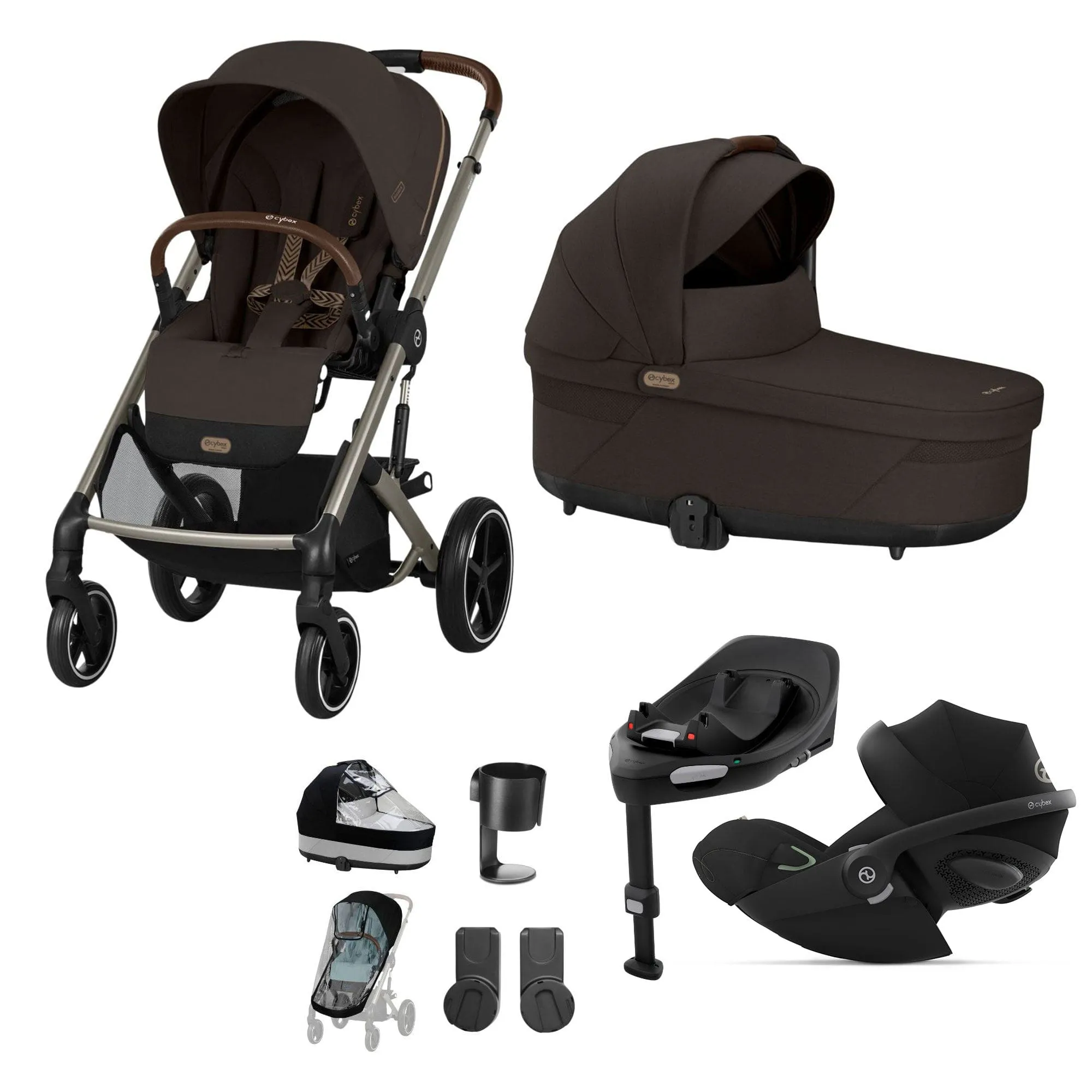 Cybex Balios S Lux Luxury Bundle - Taupe/Chocolate Brown