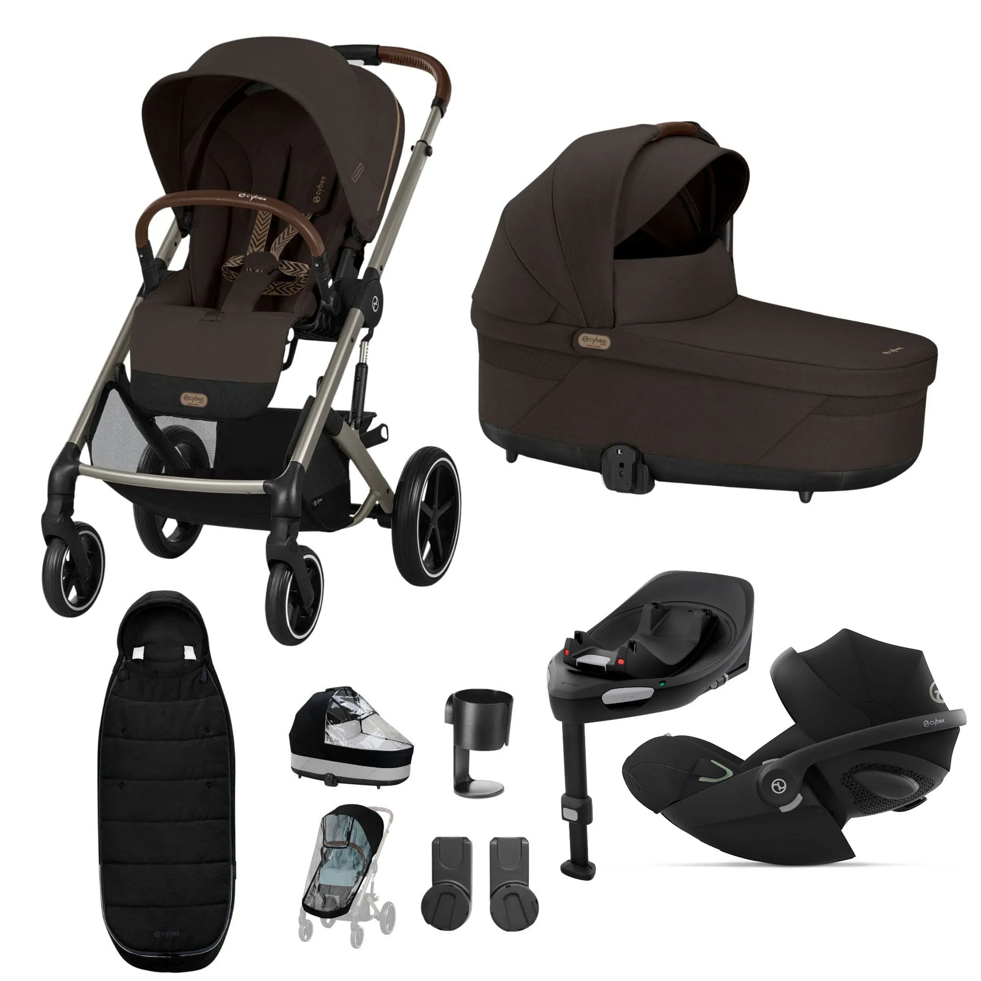 Cybex Balios S Lux Luxury Bundle - Taupe/Chocolate Brown