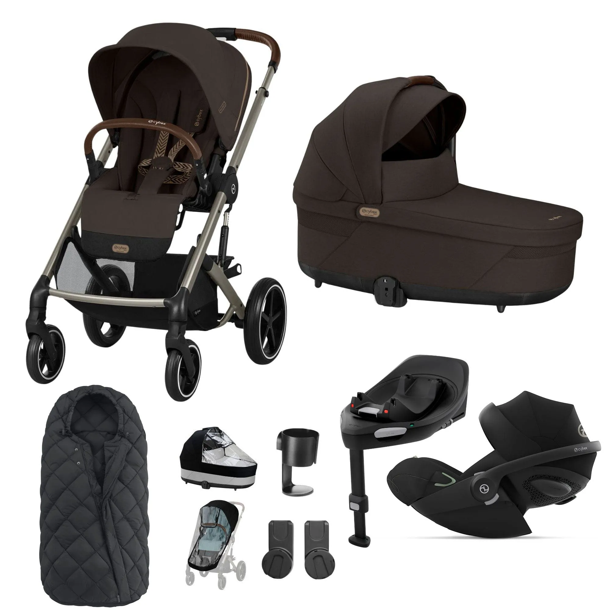 Cybex Balios S Lux Luxury Bundle - Taupe/Chocolate Brown