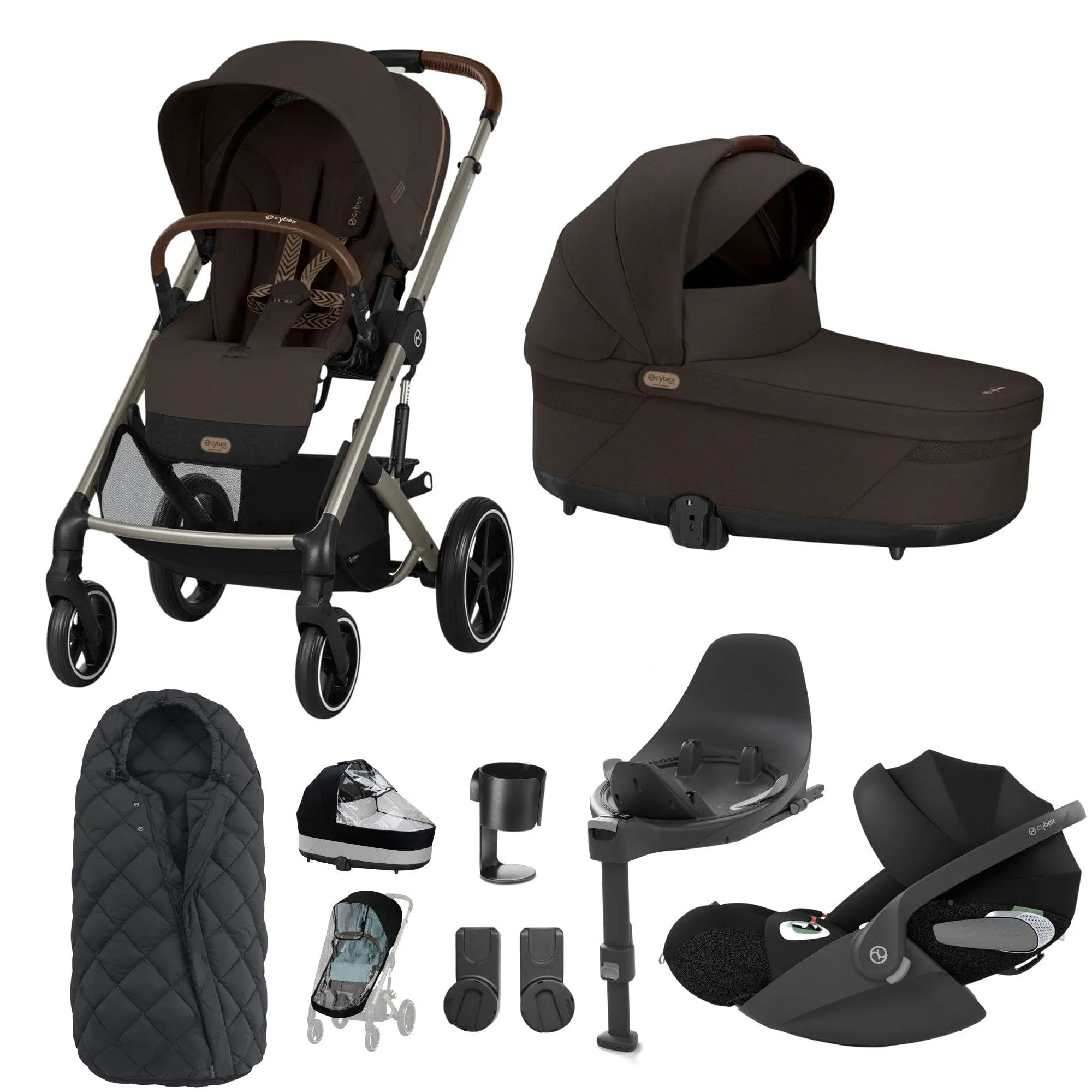 Cybex Balios S Lux Luxury Bundle - Taupe/Chocolate Brown