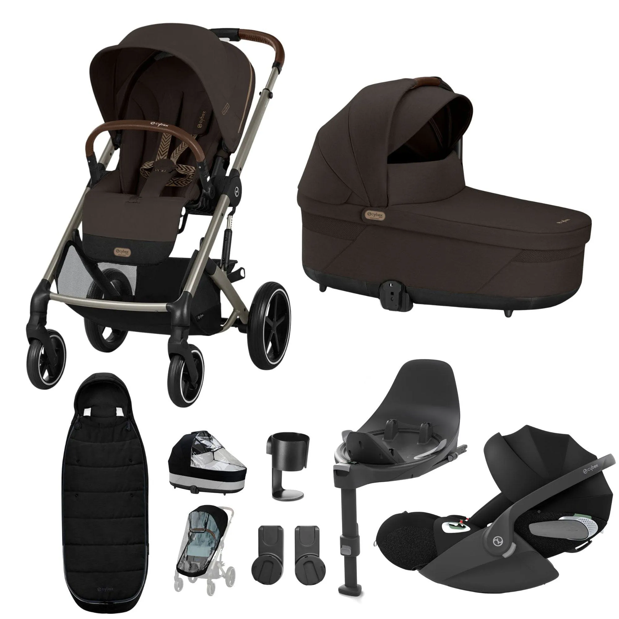 Cybex Balios S Lux Luxury Bundle - Taupe/Chocolate Brown