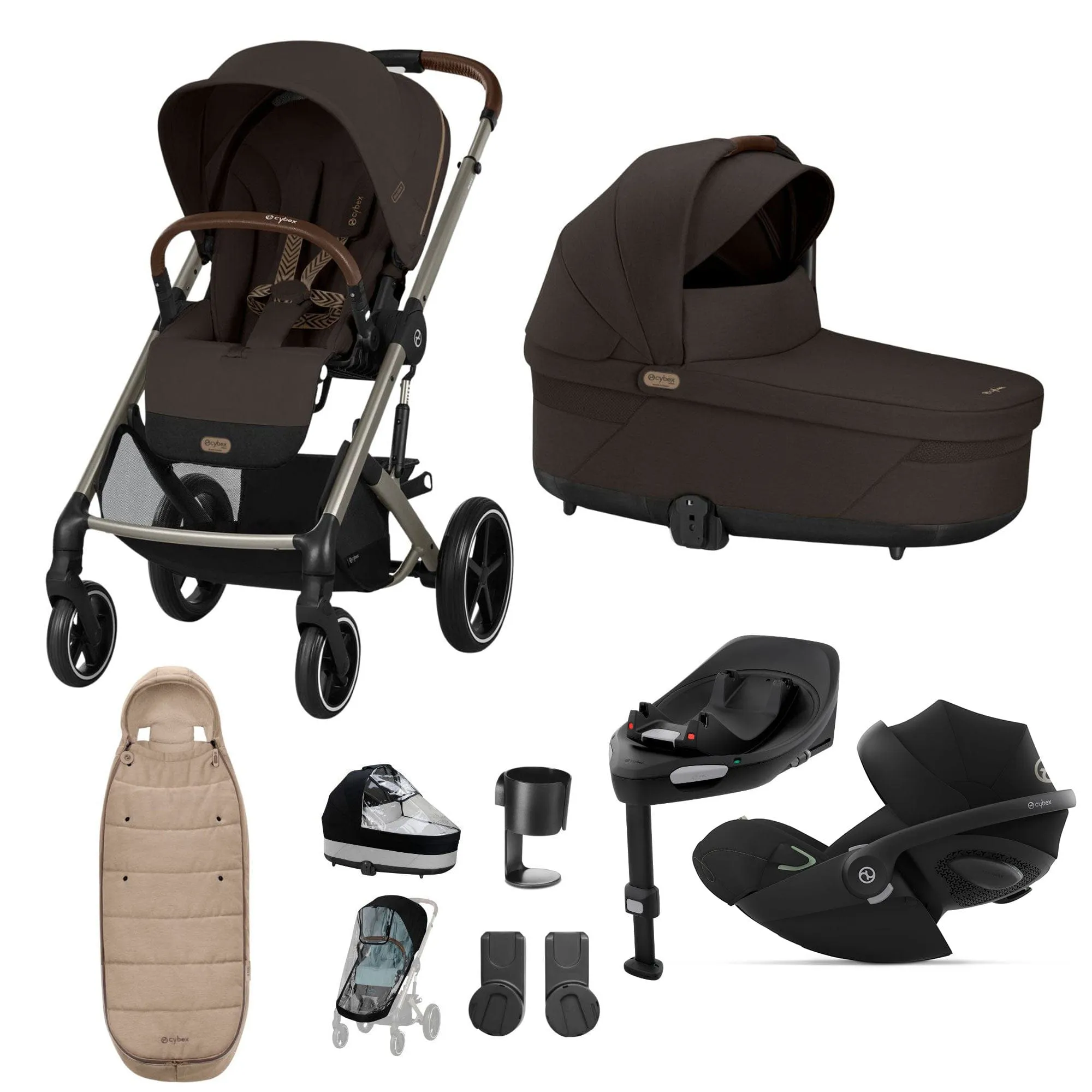 Cybex Balios S Lux Luxury Bundle - Taupe/Chocolate Brown