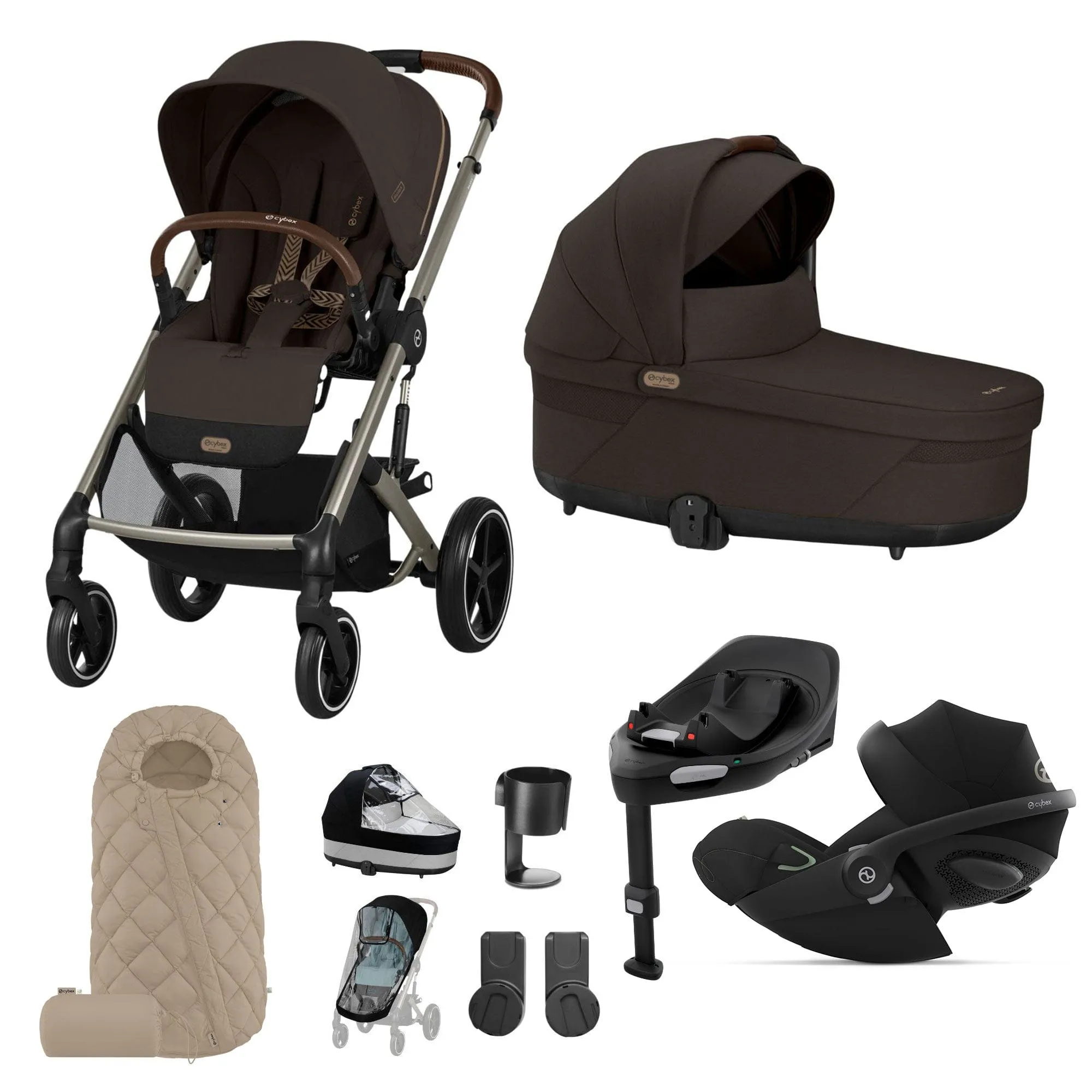 Cybex Balios S Lux Luxury Bundle - Taupe/Chocolate Brown
