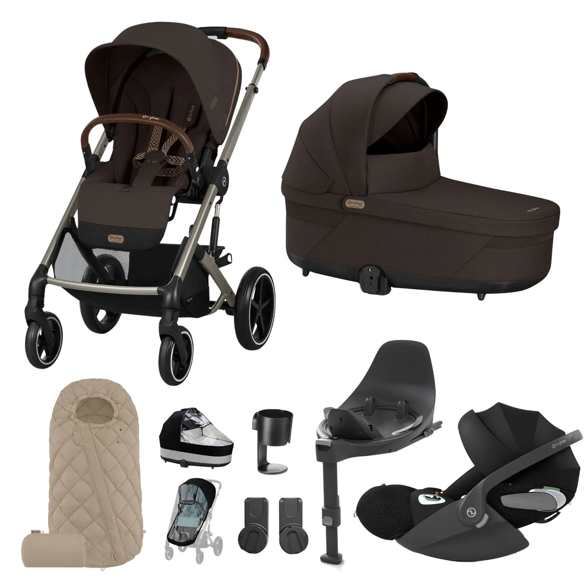 Cybex Balios S Lux Luxury Bundle - Taupe/Chocolate Brown