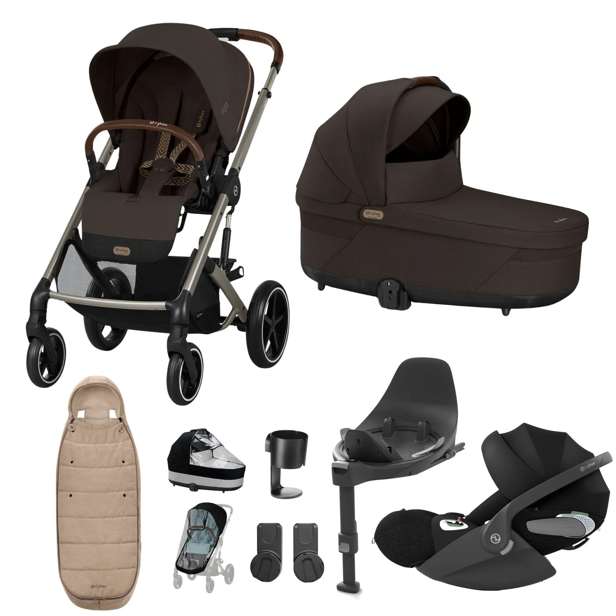 Cybex Balios S Lux Luxury Bundle - Taupe/Chocolate Brown