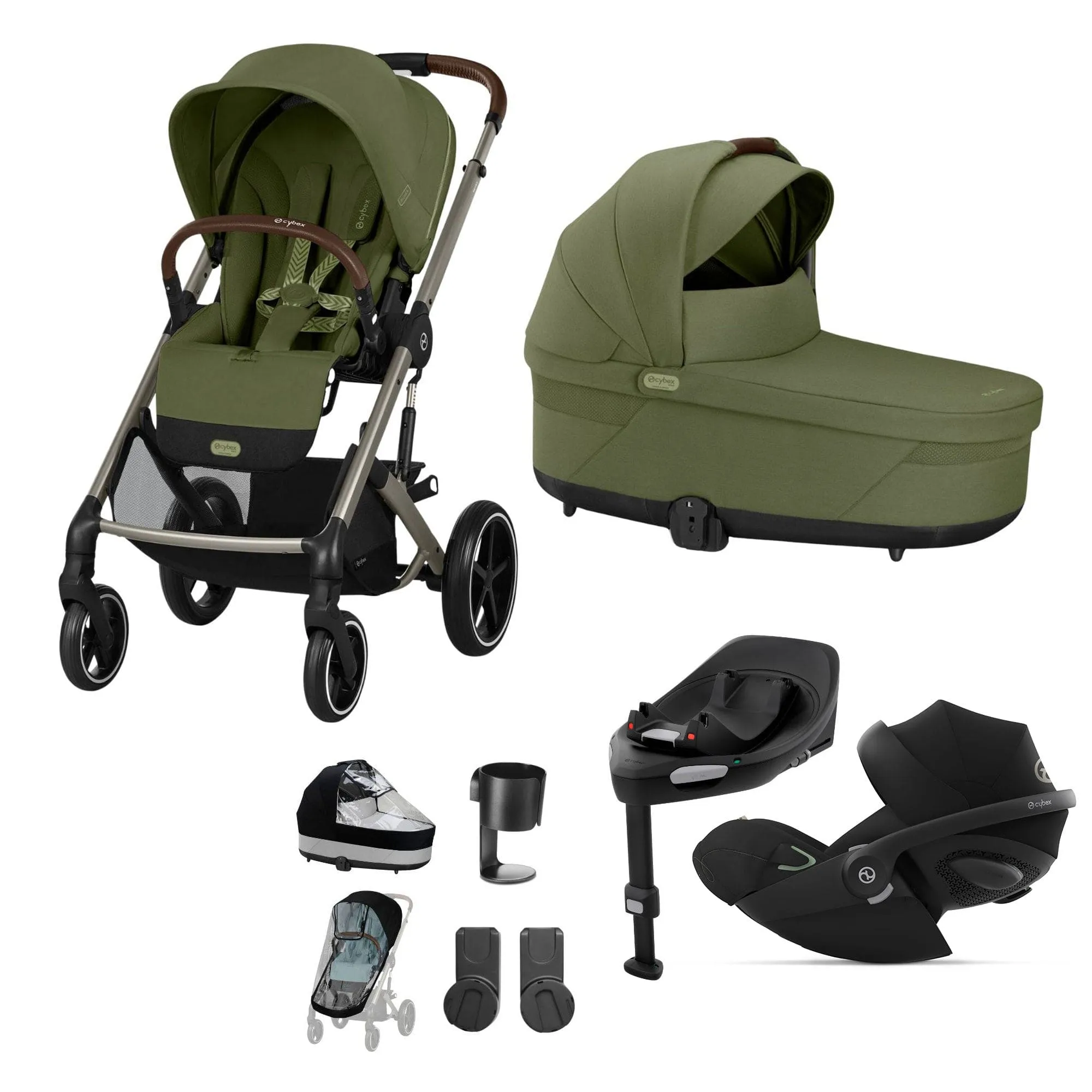 Cybex Balios S Lux Luxury Bundle - Taupe/Moss Green