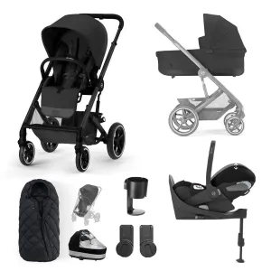 Cybex Balios S Lux Pushchair Luxury Bundle - Moon Black