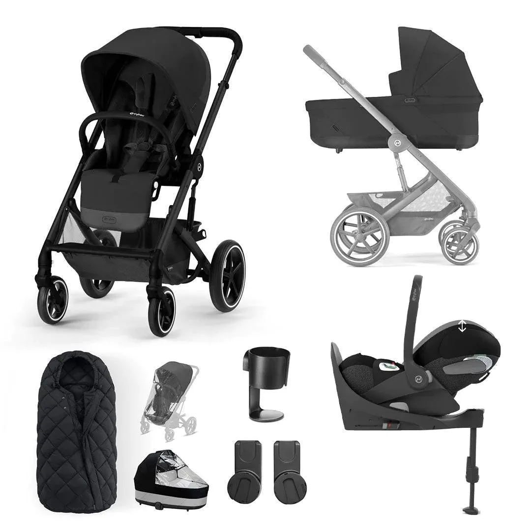 Cybex Balios S Lux Pushchair Luxury Bundle - Moon Black