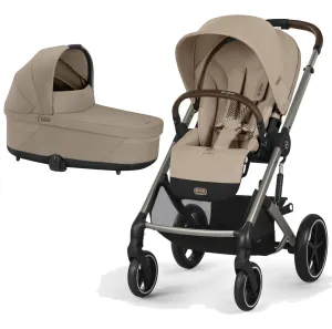 Cybex Balios S Lux Taupe Frame and Carrycot - Almond Beige