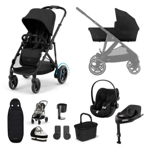 Cybex, e-Gazelle S 11 Piece Cloud G i-Size Bundle, Moon Black
