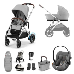 Cybex, e-Gazelle S 11 Piece Cloud G i-Size Bundle, Stone Grey